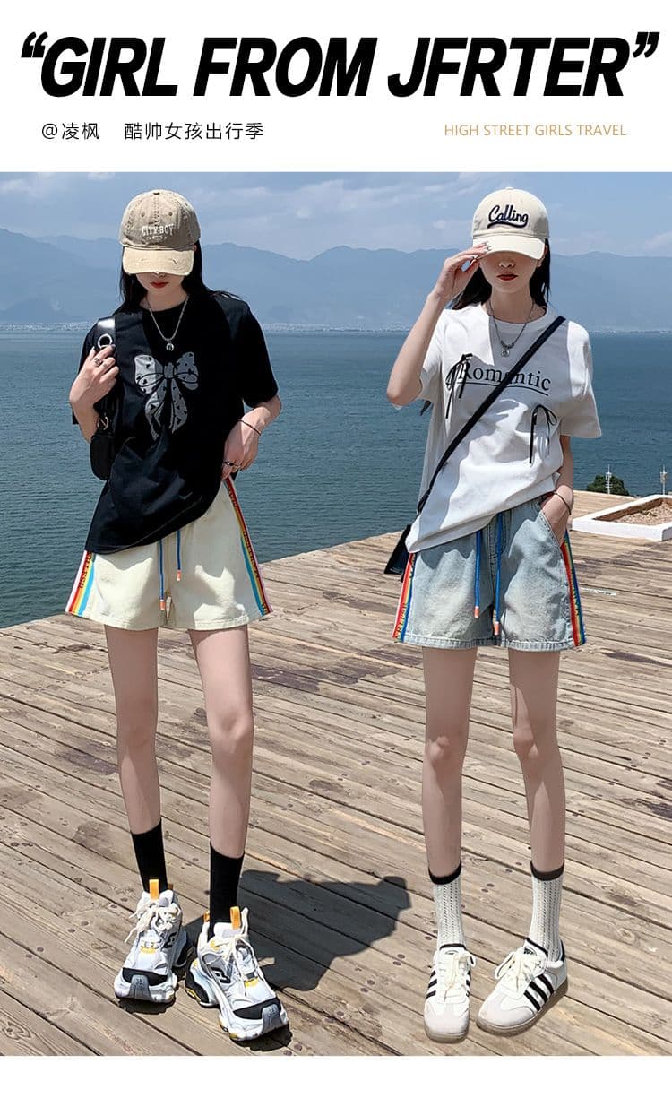 2026 봄 여름 새로운 여성 의류 데님 허리밴드 반바지 청바지 여성 상세 이미지 1