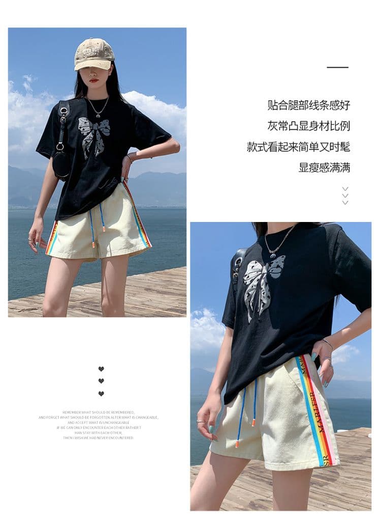 2026 봄 여름 새로운 여성 의류 데님 허리밴드 반바지 청바지 여성 상세 이미지 3