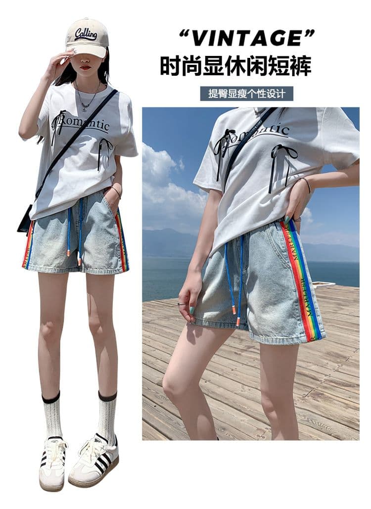 2026 봄 여름 새로운 여성 의류 데님 허리밴드 반바지 청바지 여성 상세 이미지 4