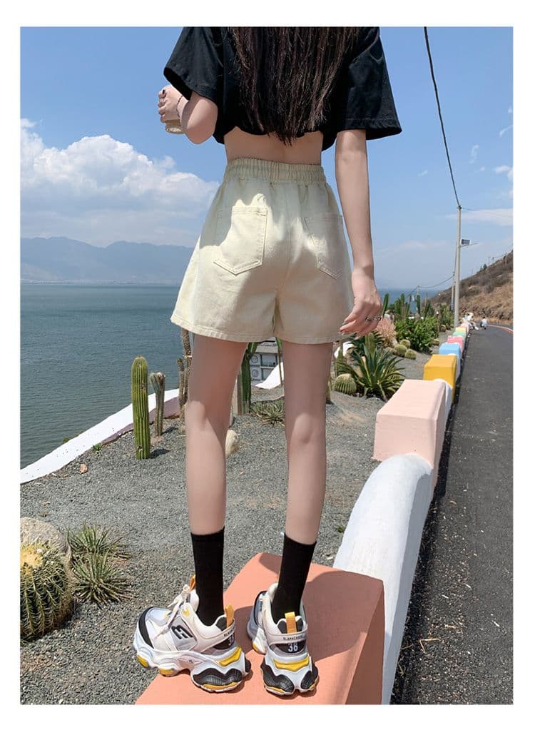 2026 봄 여름 새로운 여성 의류 데님 허리밴드 반바지 청바지 여성 상세 이미지 18