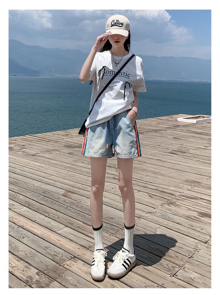2026 봄 여름 새로운 여성 의류 데님 허리밴드 반바지 청바지 여성 상세 이미지 20