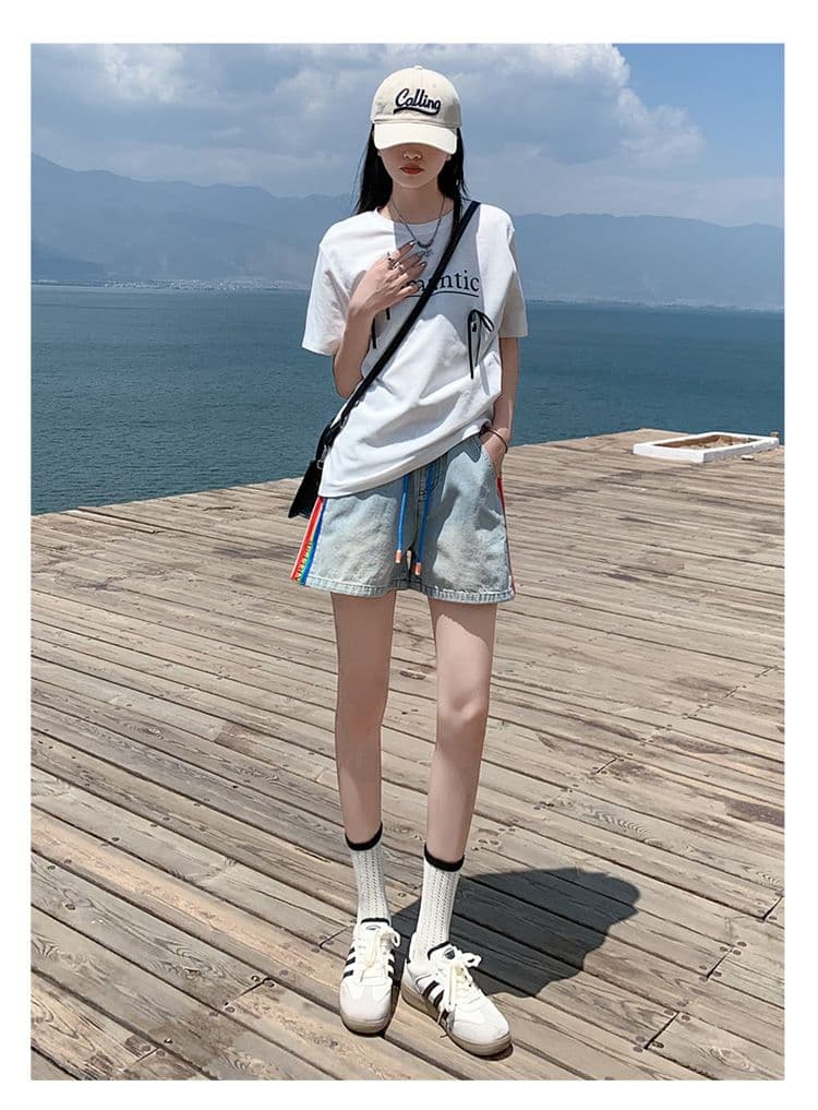 2026 봄 여름 새로운 여성 의류 데님 허리밴드 반바지 청바지 여성 상세 이미지 21