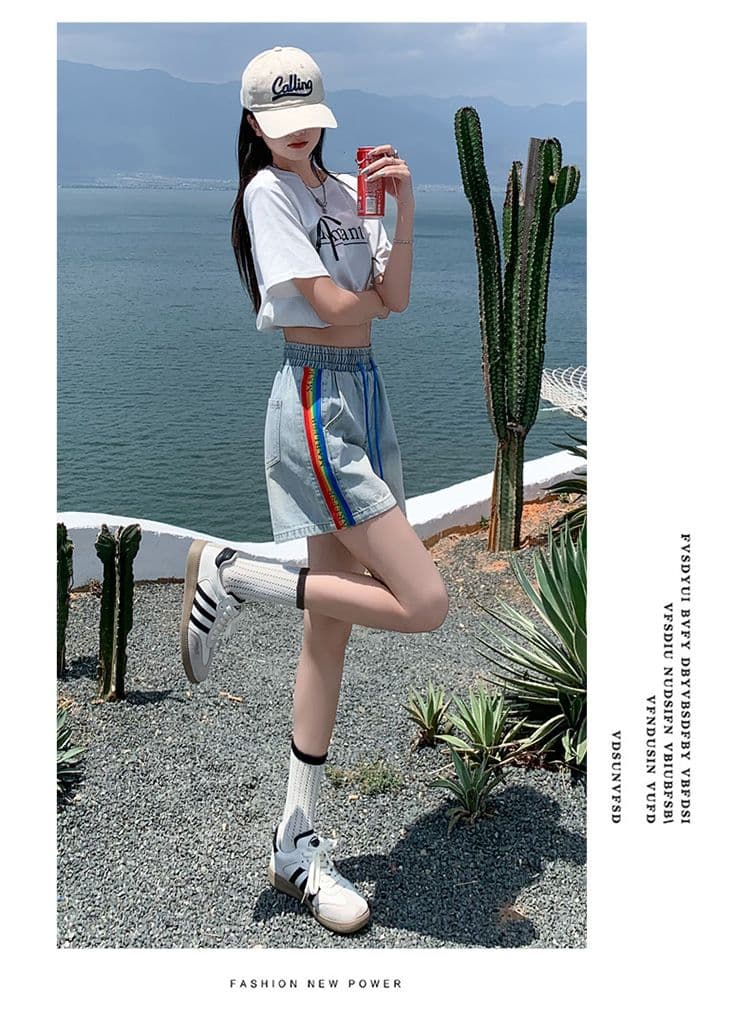 2026 봄 여름 새로운 여성 의류 데님 허리밴드 반바지 청바지 여성 상세 이미지 24