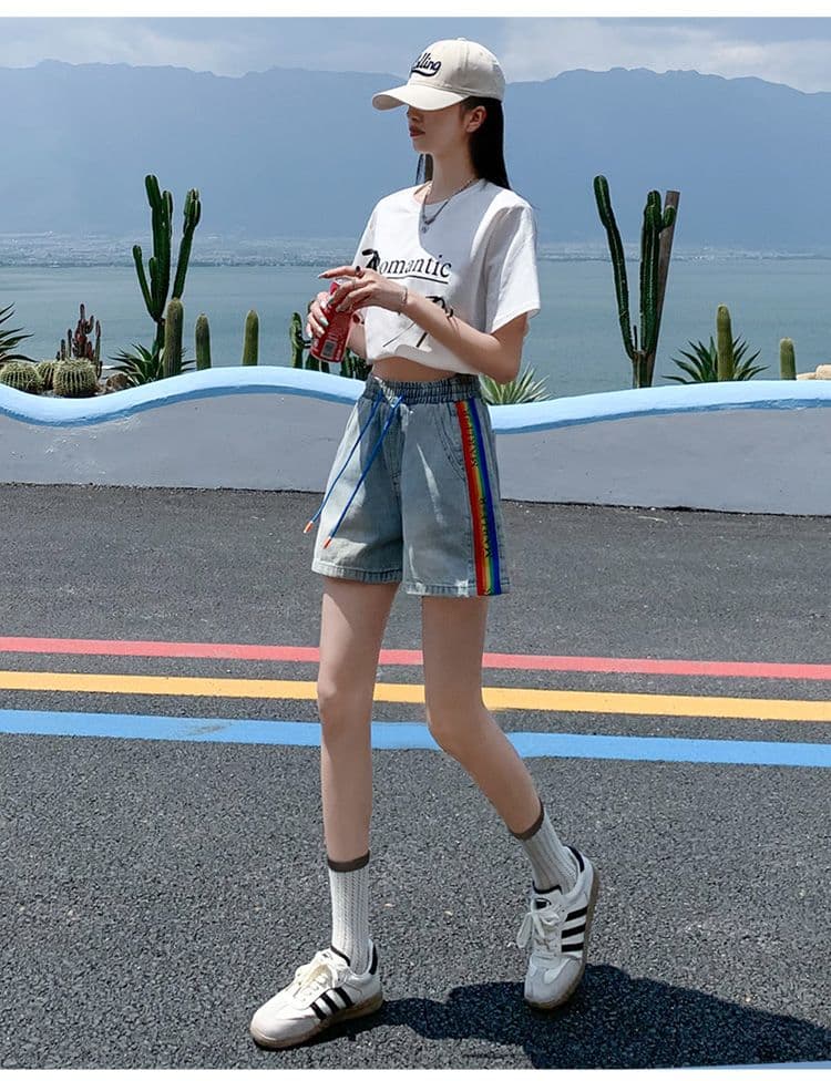 2026 봄 여름 새로운 여성 의류 데님 허리밴드 반바지 청바지 여성 상세 이미지 26