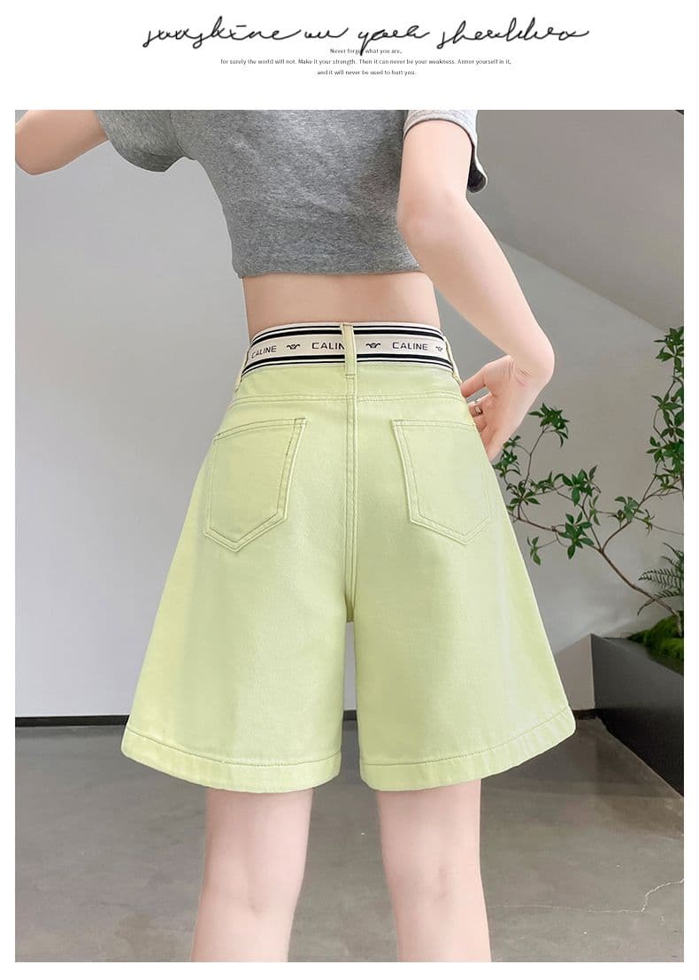 실사 봄 여름 드레스 새로운 없음 폭탄 캐주얼 순면 오부 바지 청바지 여성 작은 스트레이트 팬츠 반바지 상세 이미지 15