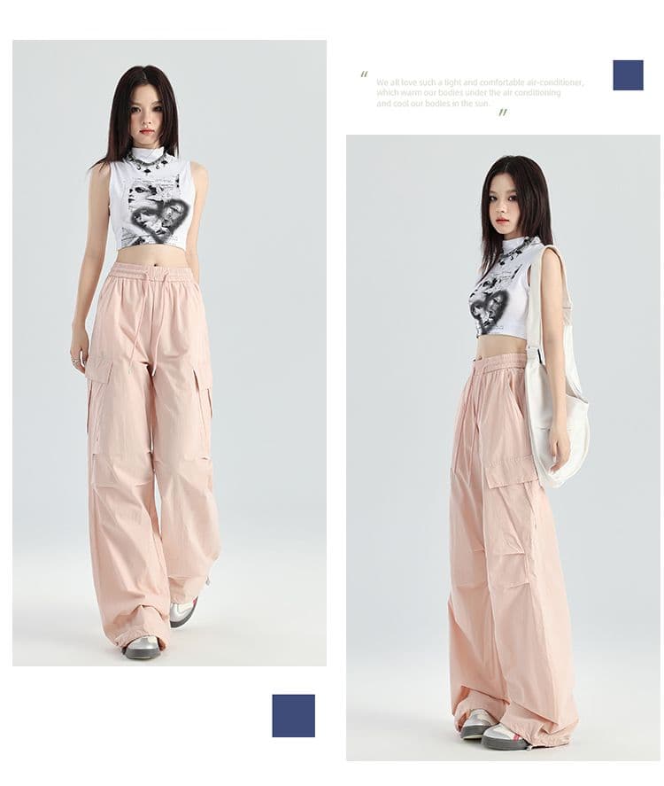 아메리칸 속도 건조한 워크웨어 팬츠 여성 여름 얇은 스타일 작은 키 하이웨이스트 스트레이트 조거 등산 운동 바지 상세 이미지 15