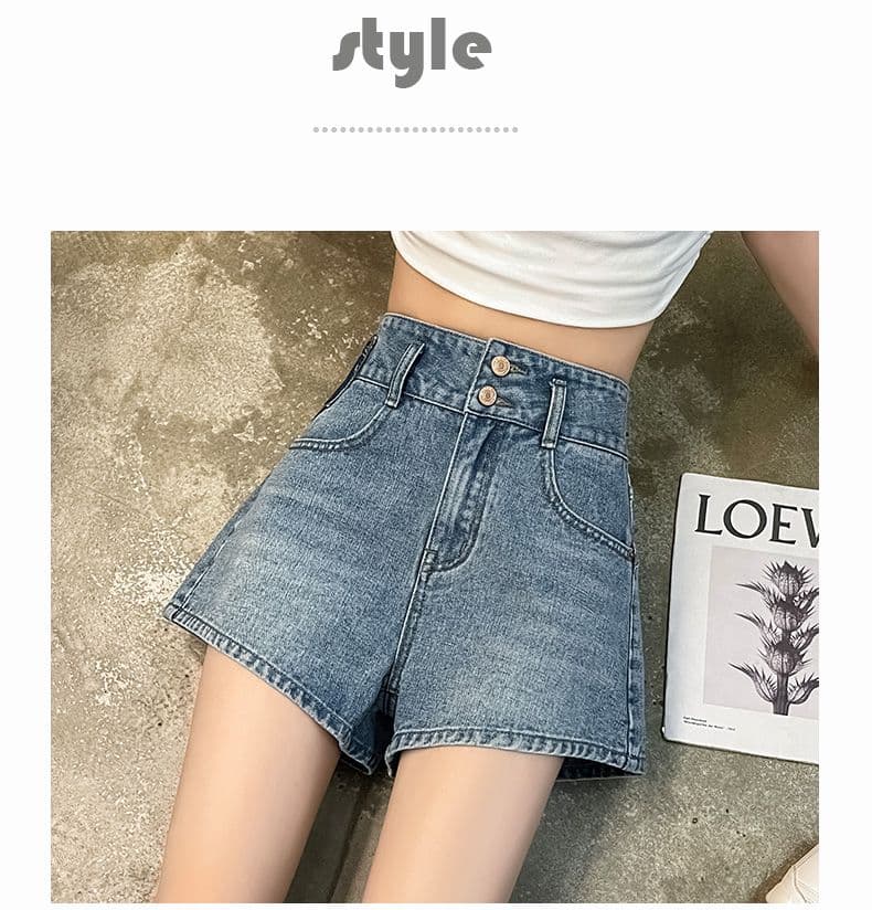 데님 반바지 여성 여름 얇은 스타일 2026 년 새로운 아메리칸 레트로 하이웨이스트 작은 키 한 마디 넓은 다리 핫 바지 여성 상세 이미지 17