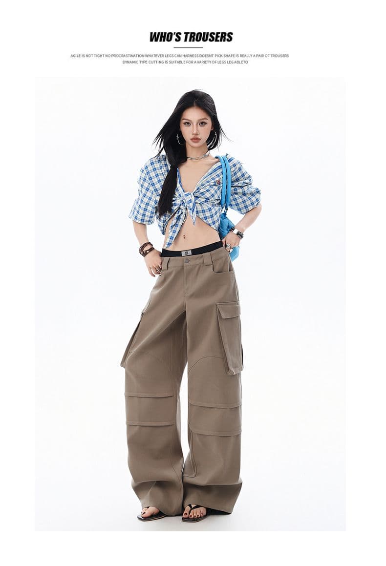 아메리칸 레트로 루즈핏 캐주얼 기타 주머니 루즈핏 넓은 다리 워크웨어 데님 바닥 청소 바지 아이들 상세 이미지 3