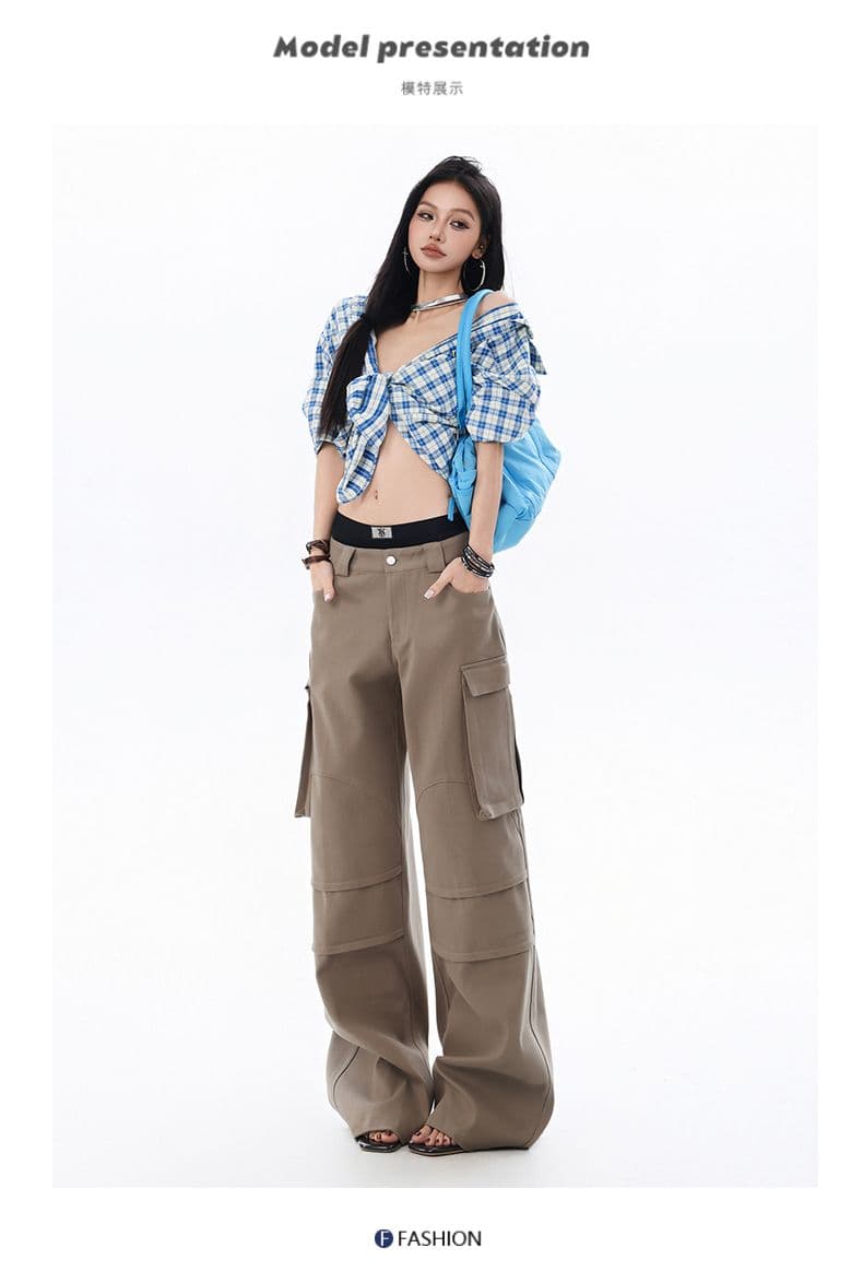 아메리칸 레트로 루즈핏 캐주얼 기타 주머니 루즈핏 넓은 다리 워크웨어 데님 바닥 청소 바지 아이들 상세 이미지 6