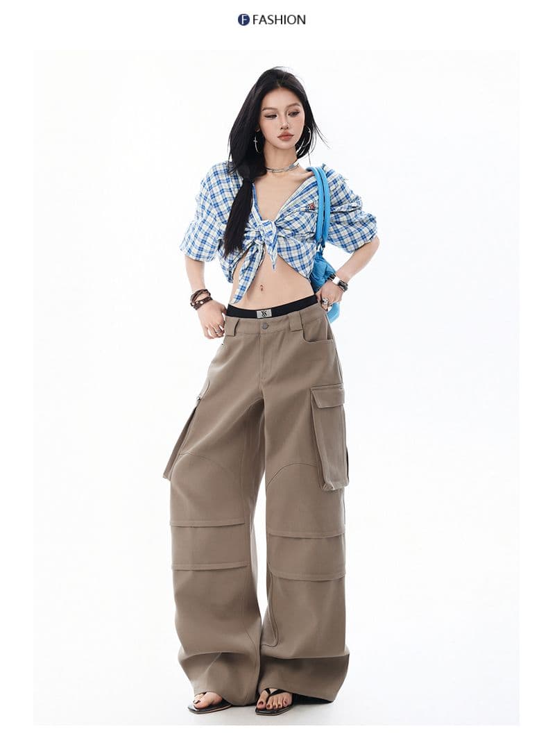 아메리칸 레트로 루즈핏 캐주얼 기타 주머니 루즈핏 넓은 다리 워크웨어 데님 바닥 청소 바지 아이들 상세 이미지 14