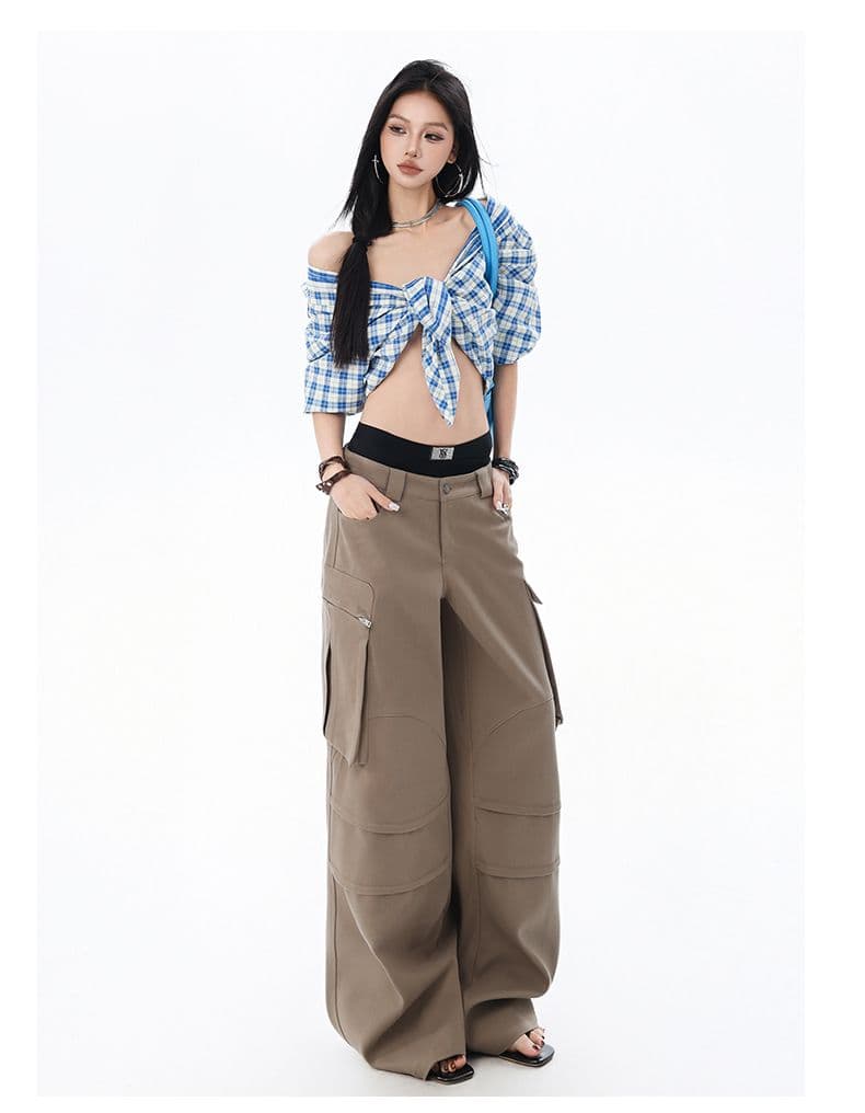 아메리칸 레트로 루즈핏 캐주얼 기타 주머니 루즈핏 넓은 다리 워크웨어 데님 바닥 청소 바지 아이들 상세 이미지 19