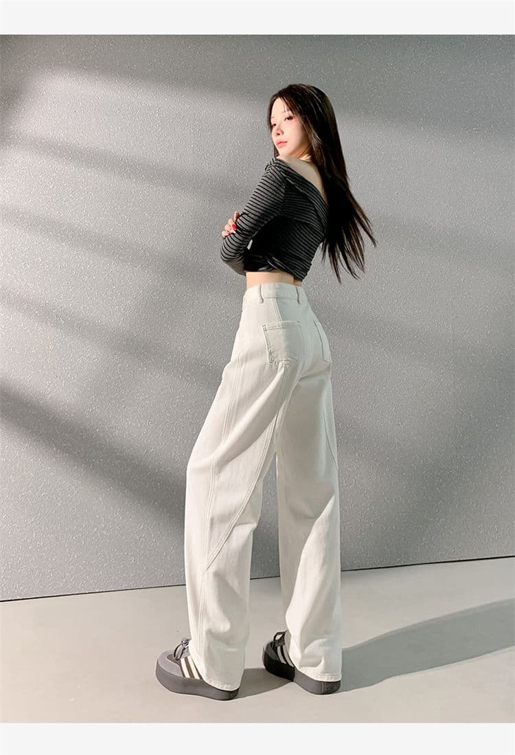 2026 아메리칸 레트로 개성 트렌드 디자인 루즈핏 슬림해 보이는 다용도 패션 바닥 청소 청바지 여성 상세 이미지 18