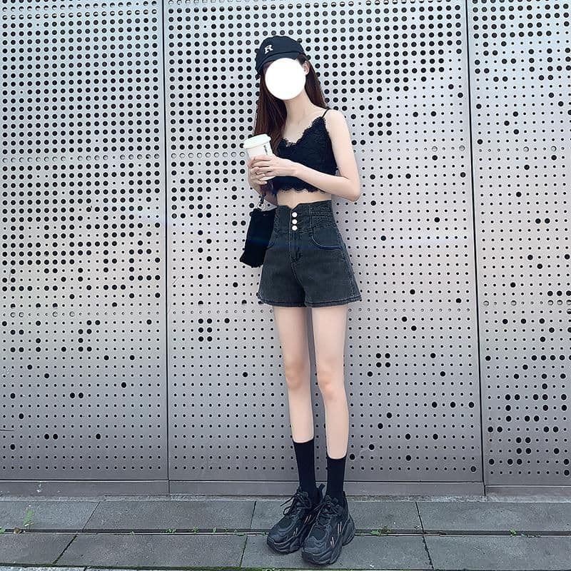 몸매 가꾸기 세 버클 디자인 센스 작은 대중 여름 한 마디 슬림해 보이는 뜨거운 반바지 gir. 이미지 4
