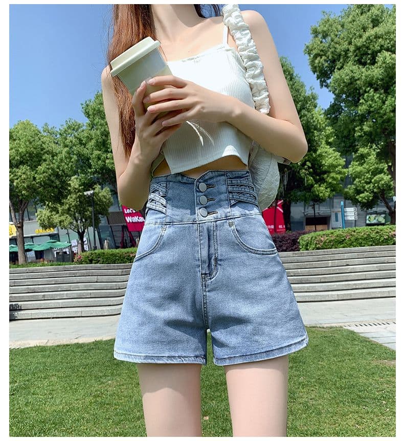 몸매 가꾸기 세 버클 디자인 센스 작은 대중 여름 한 마디 슬림해 보이는 뜨거운 반바지 gir. 상세 이미지 22