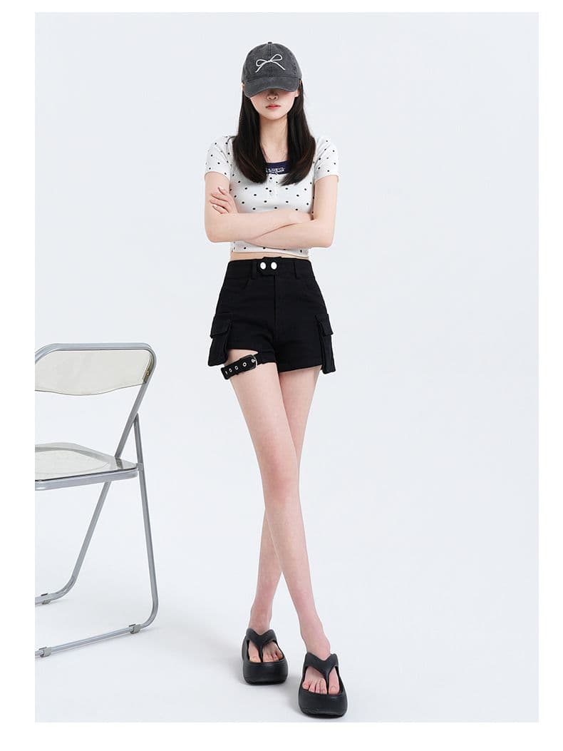 검정색 오토바이 센스 워크웨어 핫걸 데님 반바지 여성 여름 새로운 하이웨이스트 몸매 가꾸기 디스플레이 슬림 거리 악당 잘 생긴 핫 바지 상세 이미지 28