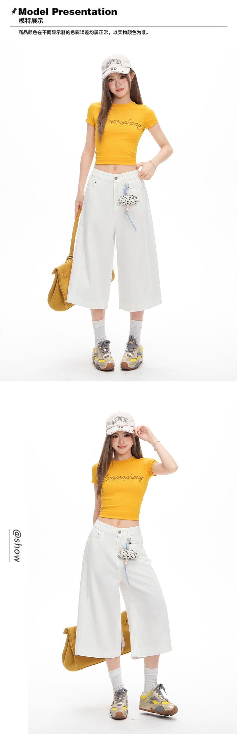 라이 경기 서울 주간 실크 화이트 핑크색 회색 데님 가죽 카드 여성 여름 얇은 스타일 차가운 센스 루즈핏 도루 센스 7부 바지 상세 이미지 6