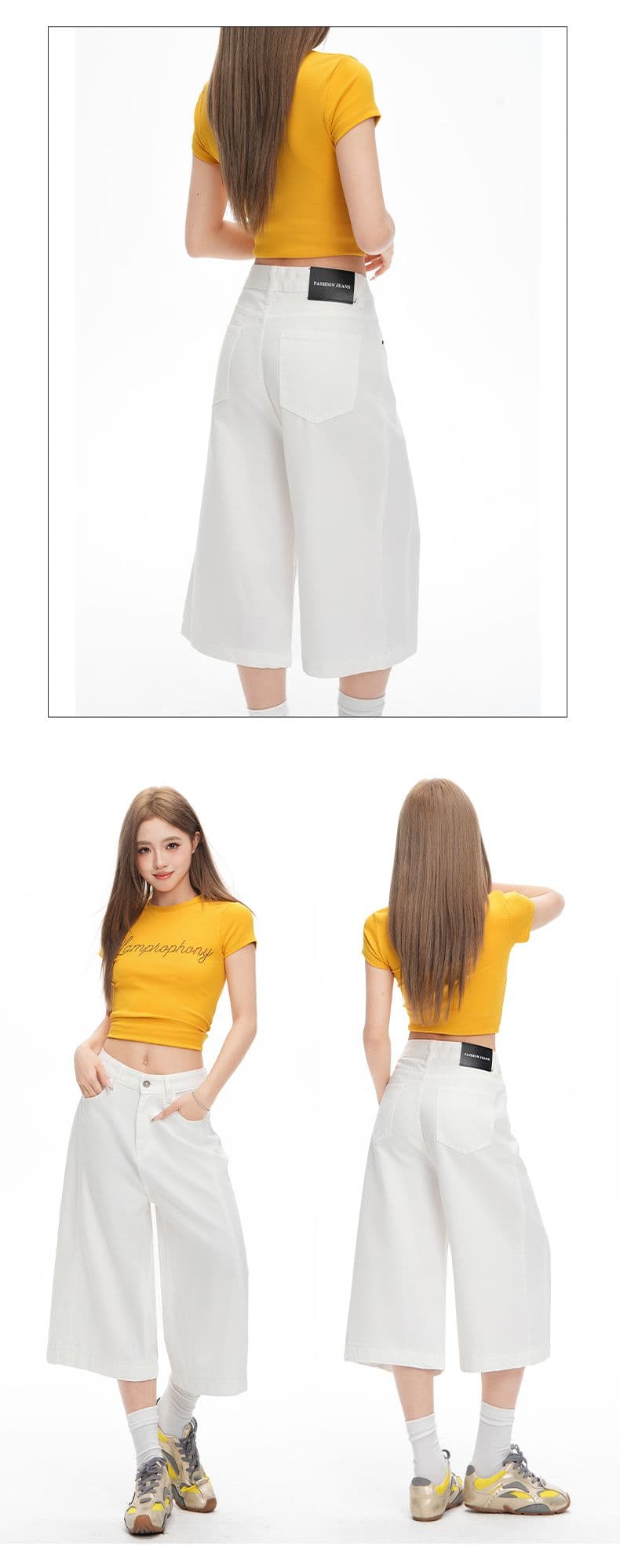 라이 경기 서울 주간 실크 화이트 핑크색 회색 데님 가죽 카드 여성 여름 얇은 스타일 차가운 센스 루즈핏 도루 센스 7부 바지 상세 이미지 8