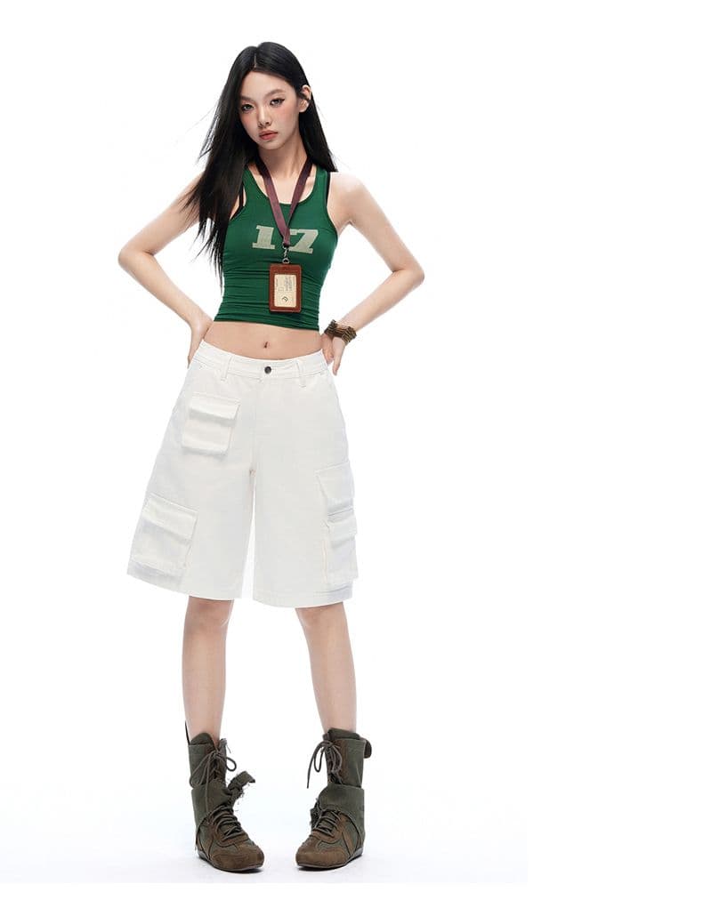 아메리칸 워크웨어 여름 청바지 여성 2026 년 새로운 화이트 작은 키 루즈핏 와이드 레그 팬츠 하이웨이스트 바지 상세 이미지 11