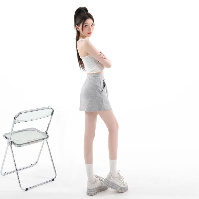 운동 미니 스커트 여성 2026 봄 여름 새로운 펌프 로프 하이웨이스트 핫걸 한 마디 캐주얼 타이트 스커트 반신 스커트 웨이 치마 이미지 5