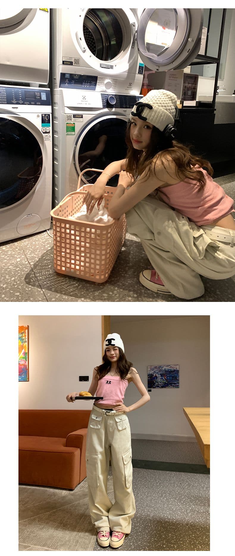 한 부서 워크웨어 쉬운 센스 일상 슬림해 보이는 기타 주머니 클래식 모래 색상 일반 길이 연장 상세 이미지 5