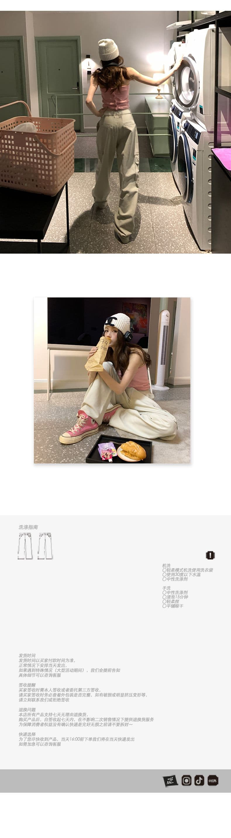 한 부서 워크웨어 쉬운 센스 일상 슬림해 보이는 기타 주머니 클래식 모래 색상 일반 길이 연장 상세 이미지 7