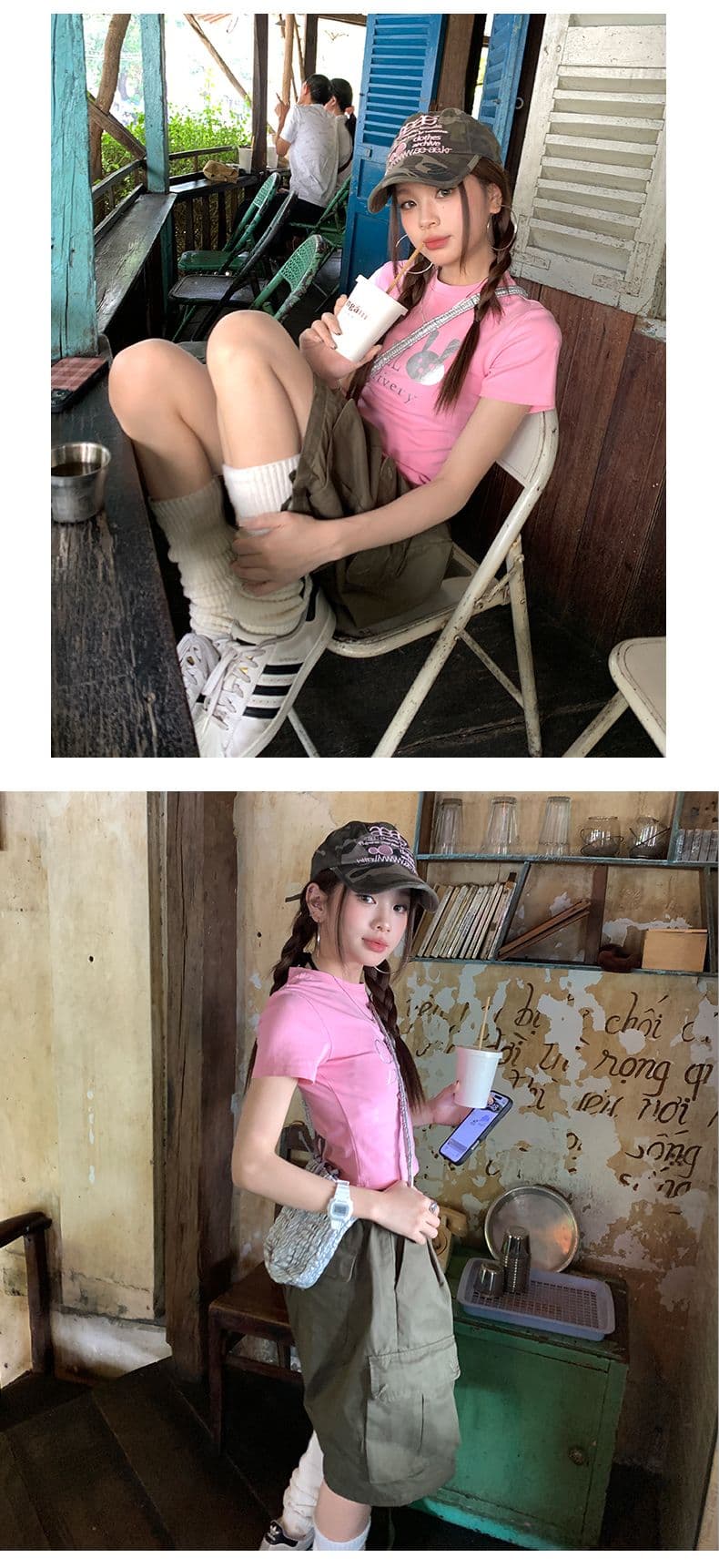 여행 단편화 남아시아 느슨함 표지 고기 다용도 봄 여름 달콤한 차가운 거리 밖 일상 워크웨어 바지 상세 이미지 8