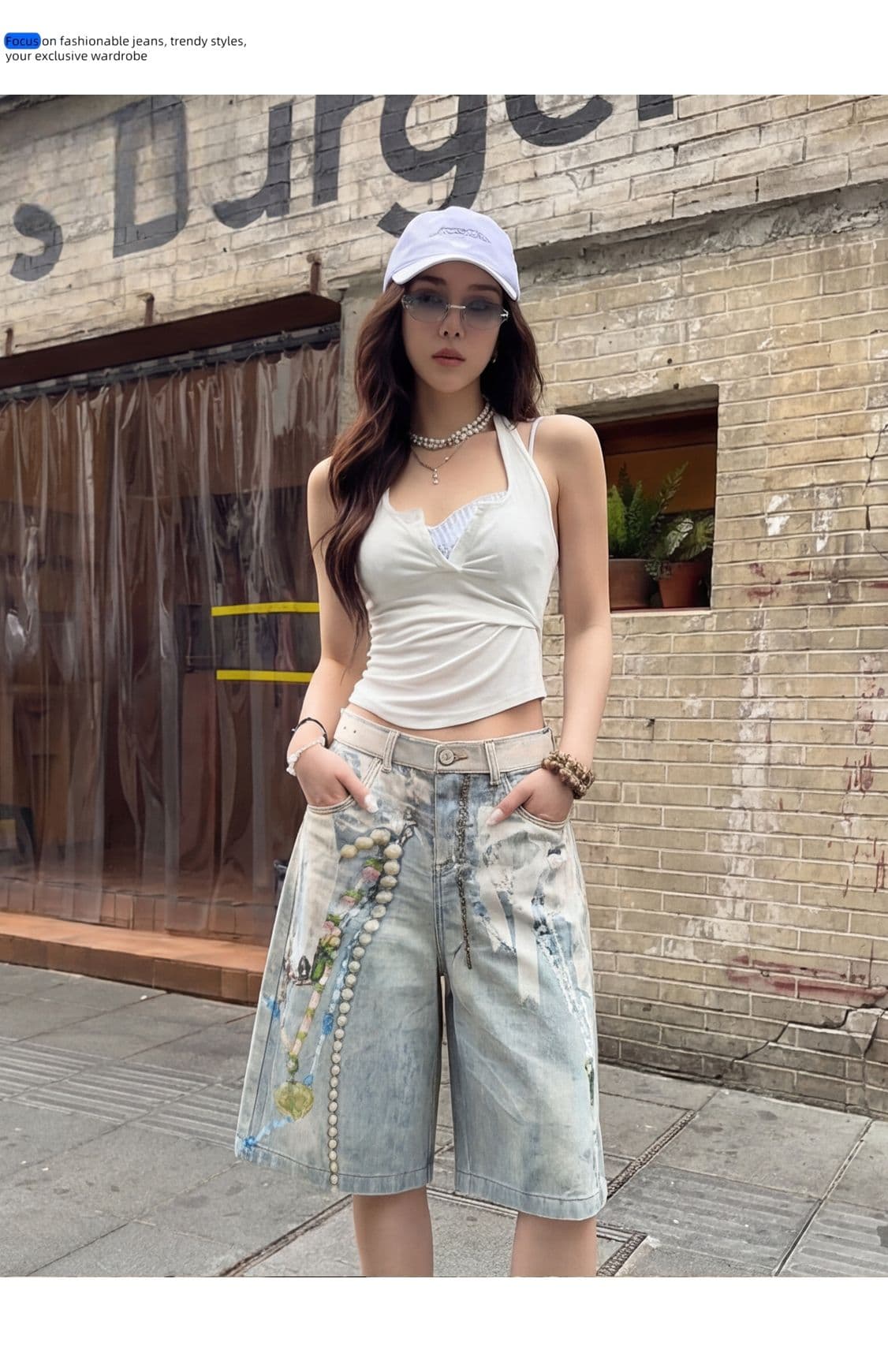 빅 사이즈 아메리칸 조수 브랜드 디지털 3 차원 프린트 바지 아이들 여름 캐주얼 다용도 트렌디 차가운 반바지 개성 청바지 상세 이미지 10