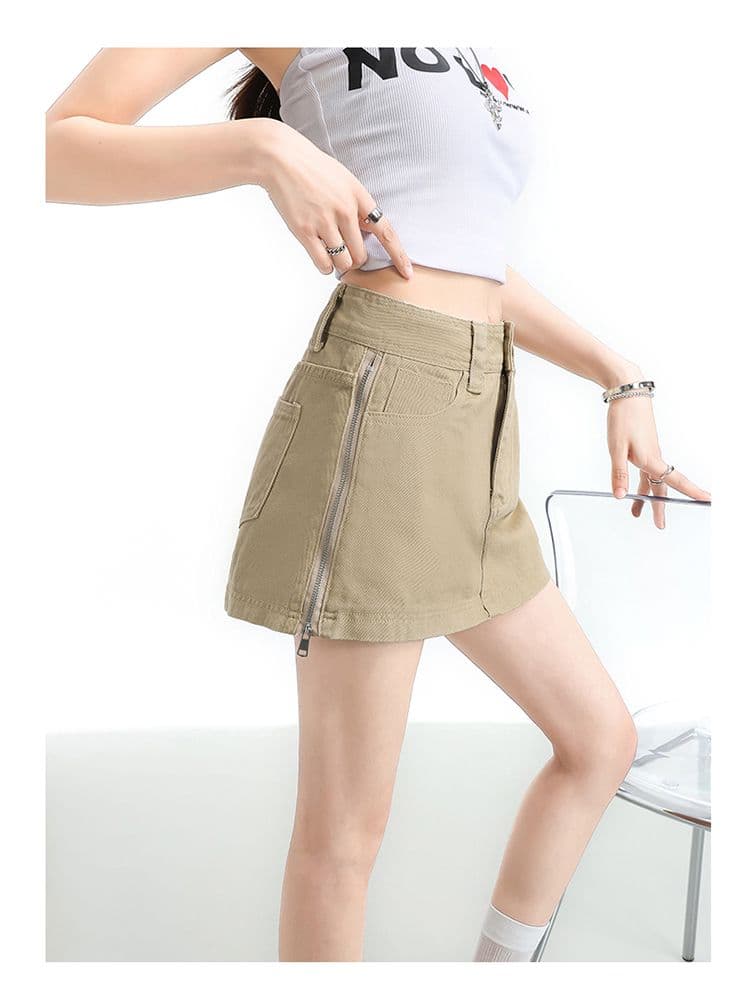 아메리칸 핫걸 데님 미니 스커트 여성 2026 여름 새로운 하이웨이스트 슬림해 보이는 노출 방지 한 마디 타이트 스커트 반신 치마바지 상세 이미지 18