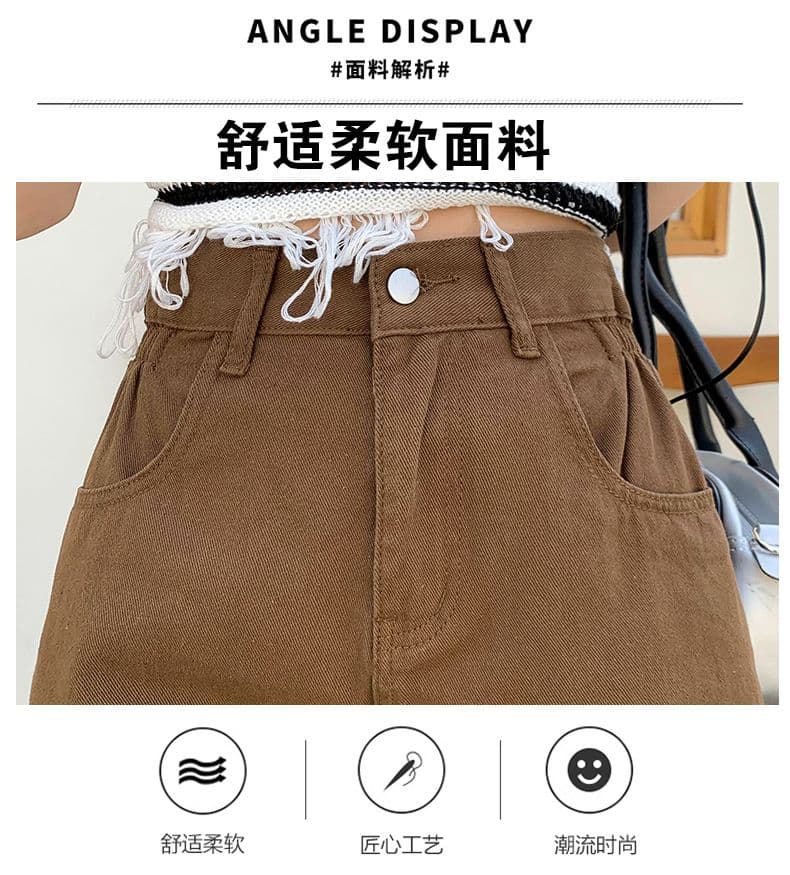 2026 여름 청바지 여성 반바지 하이웨이스트 얇은 허리 디자인 거친 가장자리 술 한 마디 반바지 루즈핏 슬림해 보이는 소녀 상세 이미지 6