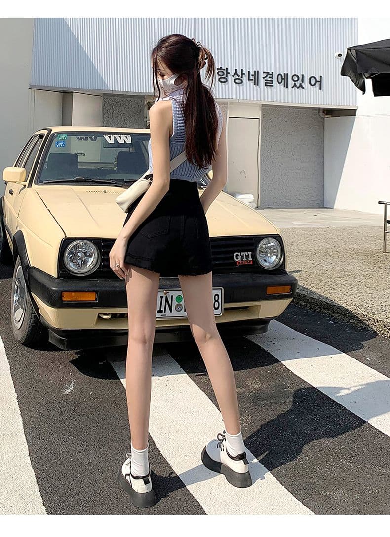 2026 여름 청바지 여성 반바지 하이웨이스트 얇은 허리 디자인 거친 가장자리 술 한 마디 반바지 루즈핏 슬림해 보이는 소녀 상세 이미지 11