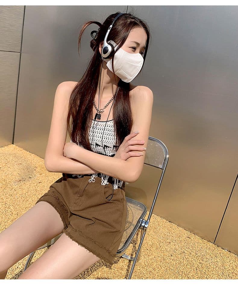 2026 여름 청바지 여성 반바지 하이웨이스트 얇은 허리 디자인 거친 가장자리 술 한 마디 반바지 루즈핏 슬림해 보이는 소녀 상세 이미지 23