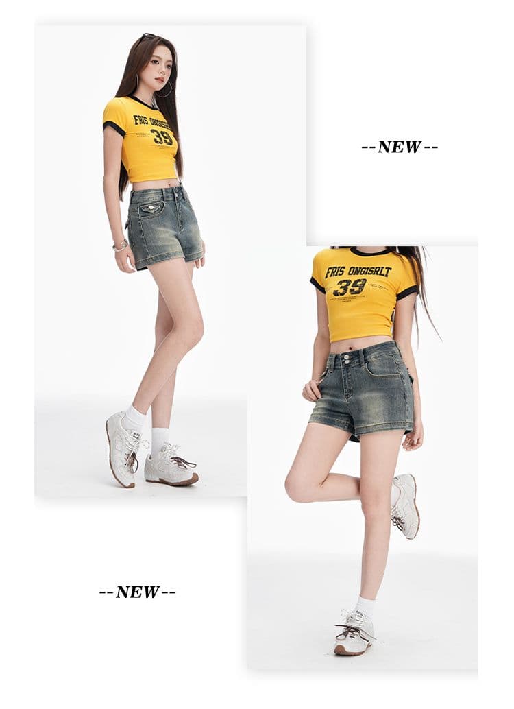 아메리칸 레트로 데님 반바지 여성 여름 2026 새로운 몸매 가꾸기 슬림해 보이는 로우 웨이스트 핫걸 한 마디 외출용 핫 바지 상세 이미지 7