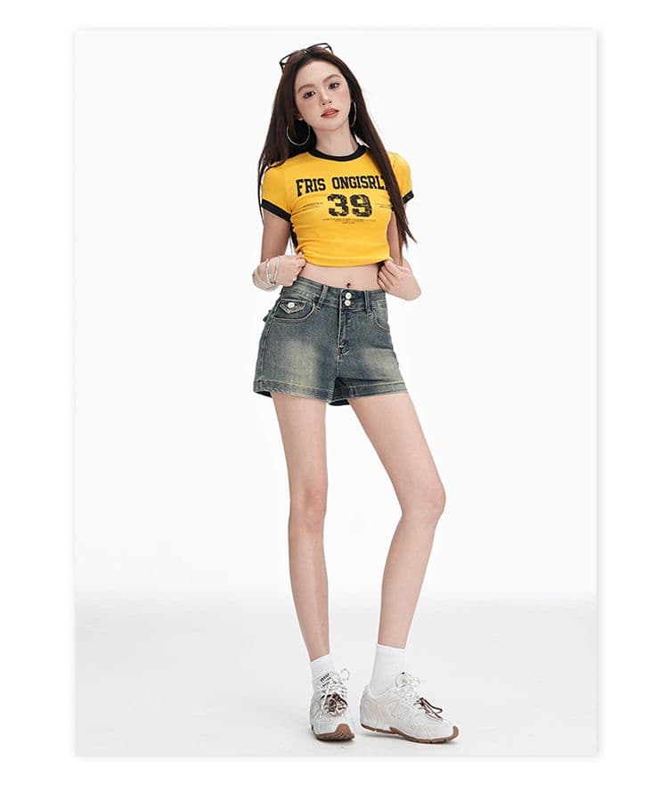 아메리칸 레트로 데님 반바지 여성 여름 2026 새로운 몸매 가꾸기 슬림해 보이는 로우 웨이스트 핫걸 한 마디 외출용 핫 바지 상세 이미지 15