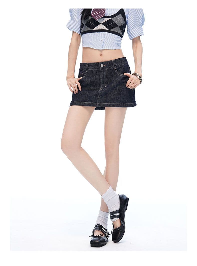 2026 한 부서 여름 새로운 단 닝 블루 데님 미니 스커트 다용도 트렌드 연령 감소 수 있습니다. 외출용 치마 여름 슬림해 보이는 상세 이미지 14