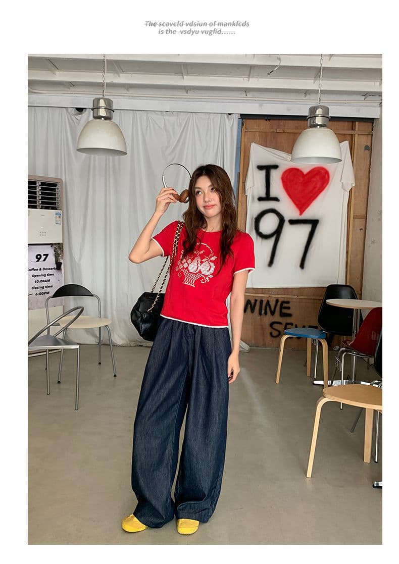 디자인 센스 레트로 원본 암소 색상 넓은 다리 청바지 여성 2026 년 새로운 하이웨이스트 루즈핏 슬림해 보이는 스트레이트 바닥 청소 바지 상세 이미지 7