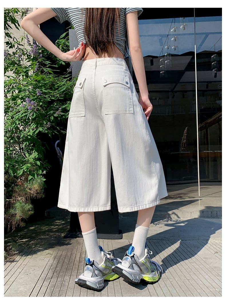 아메리칸 루즈핏 7 점 청바지 여성 여름 개성 디자인 루즈핏 넓은 다리 높음 거리 작은 키 스트레이트 바지 여성 상세 이미지 29