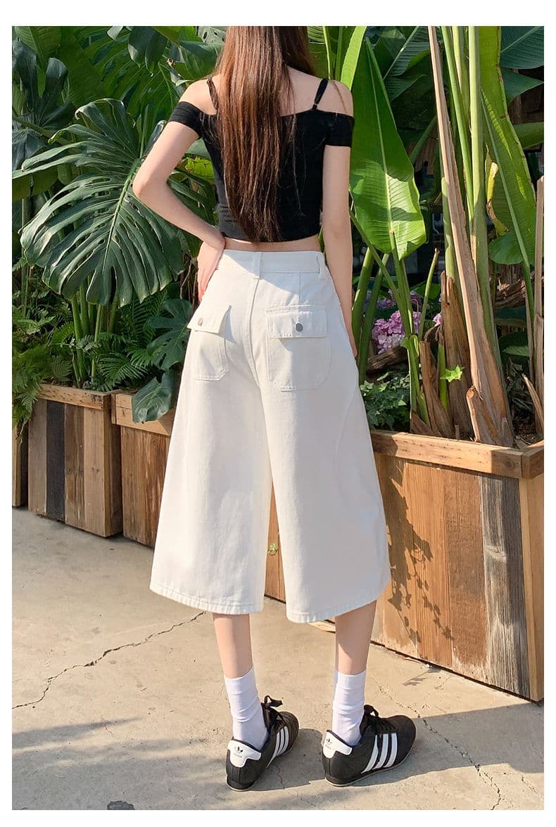 아메리칸 루즈핏 7 점 청바지 여성 여름 개성 디자인 루즈핏 넓은 다리 높음 거리 작은 키 스트레이트 바지 여성 상세 이미지 25