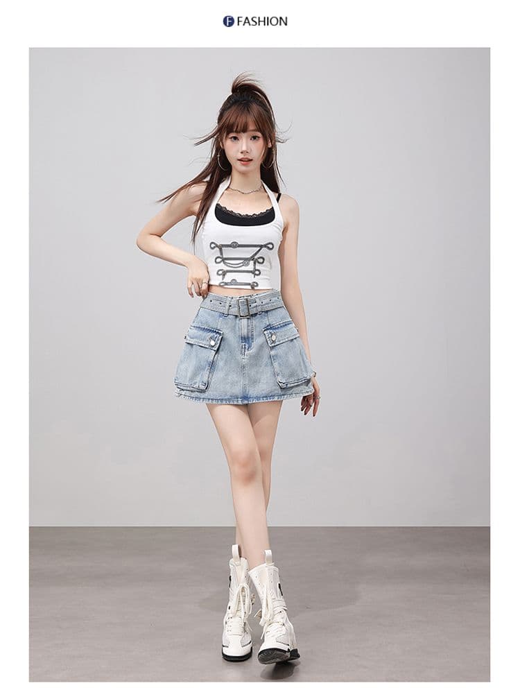 데님 짧은 바지 여성 여름 2026 년 새로운 얇은 스타일 패션 핫걸 슬림해 보이는 루즈핏 하이웨이스트 스트레이트 워크웨어 바지 상세 이미지 30