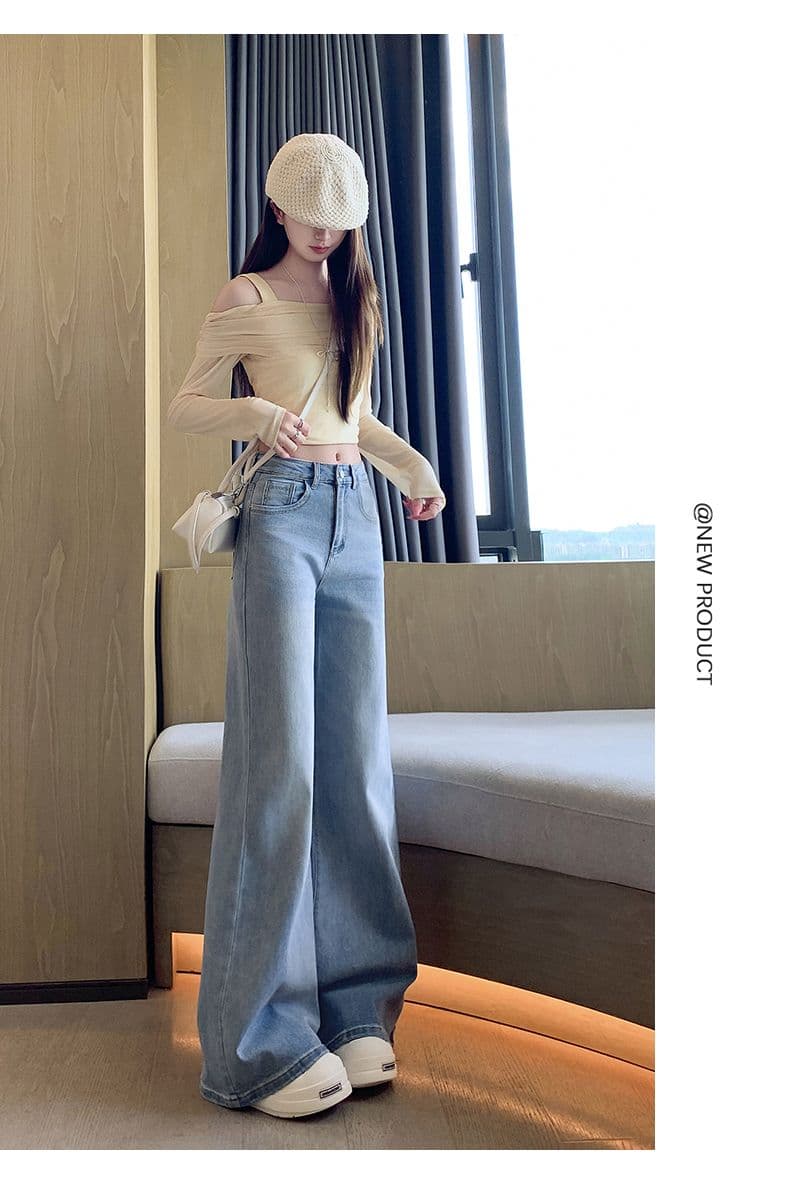 얼음 블루 부츠컷 청바지 여성 봄 여름 새로운 키 큰 남자 아니요 막대기 다리 도루 센스 로우 웨이스트 나팔 바지 핫걸 슬림해 보이는 상세 이미지 8