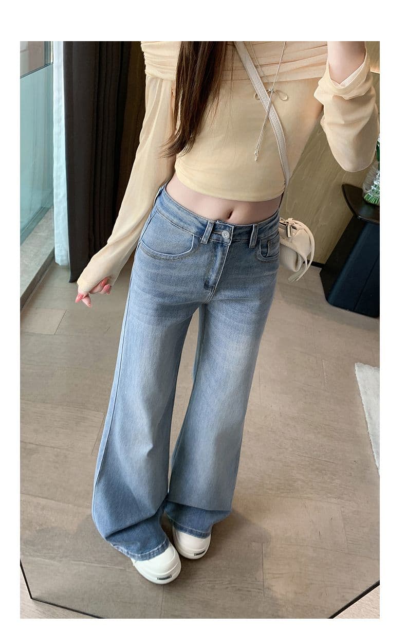 얼음 블루 부츠컷 청바지 여성 봄 여름 새로운 키 큰 남자 아니요 막대기 다리 도루 센스 로우 웨이스트 나팔 바지 핫걸 슬림해 보이는 상세 이미지 10