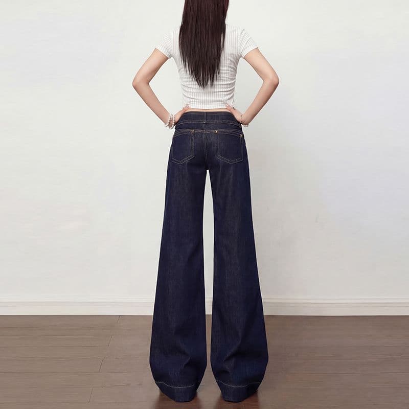 2026 년 봄 여름 새로운 아메리칸 레트로 마 오래된 루즈핏 넓은 다리 청바지 여성 이미지 2
