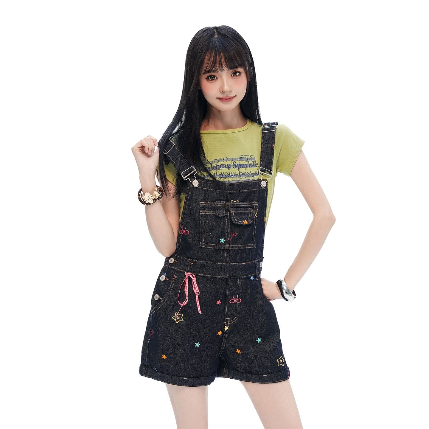 아메리칸 레트로 멜빵 바지 편안함 다용도 부서 버클 슬림해 보이는 봄 여름 새로운 이미지 6
