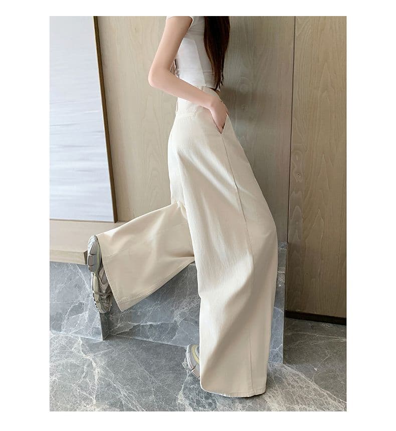 오래된 돈 레트로 서있는 자르다 디자인 센스 명중 Pleat 캐주얼 바지 새로운 루즈핏 와이드 레깅스 바지 상세 이미지 35
