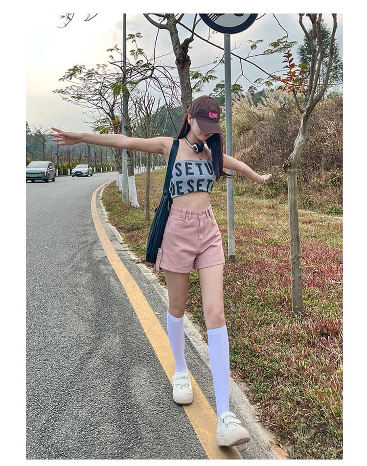 새로운 볼륨 측면 데님 반바지 여성 여름 새로운 캐주얼 연령 감소 핫 바지 하이웨이스트 슬림해 보이는 넓은 다리가 짧다. 바지 상세 이미지 37