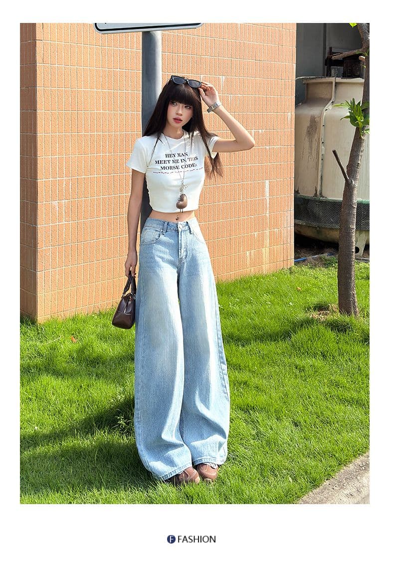 아메리칸 핫걸 모통이 칼 바지 대나무 마디 질감 무거운 작업 워시 물 슬림해 보이는 다용도 패션 캐주얼 청바지 여성 상세 이미지 9
