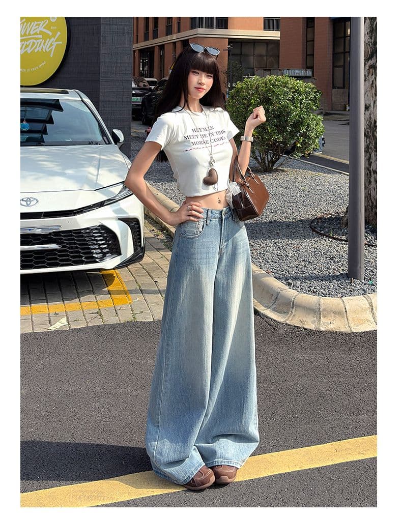 아메리칸 핫걸 모통이 칼 바지 대나무 마디 질감 무거운 작업 워시 물 슬림해 보이는 다용도 패션 캐주얼 청바지 여성 상세 이미지 10