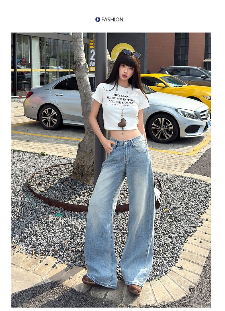 아메리칸 핫걸 모통이 칼 바지 대나무 마디 질감 무거운 작업 워시 물 슬림해 보이는 다용도 패션 캐주얼 청바지 여성 상세 이미지 11