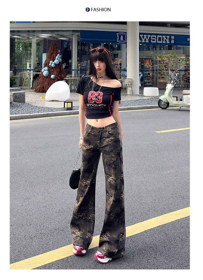 9 포인트 긴 바지 길이 연장 아메리칸 레트로 핫걸 로우 웨이스트 나팔 바지 몸매 가꾸기 슬림해 보이는 신축성 다용도 청바지 여성 상세 이미지 11