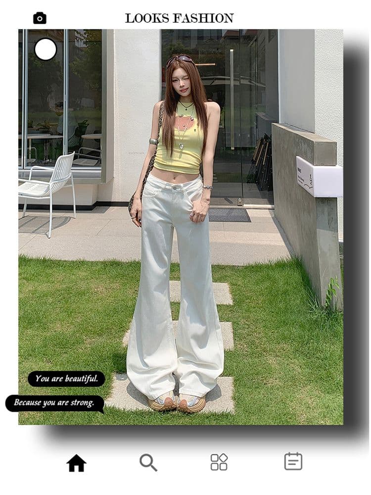 세 국방 대나무 마디 라이 경기 서울 루즈핏 없음 폭탄 마이크로 나팔 바지 시원한 통기성 편안함 대나무 마디 질감 여름 화이트 상세 이미지 1