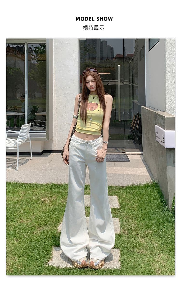 세 국방 대나무 마디 라이 경기 서울 루즈핏 없음 폭탄 마이크로 나팔 바지 시원한 통기성 편안함 대나무 마디 질감 여름 화이트 상세 이미지 11